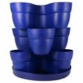 Bloomers Stackable Flower Tower Planter, Holds up to 9 Plants, Great Both Indoors and Outdoors, Cobalt Blue 2388-1